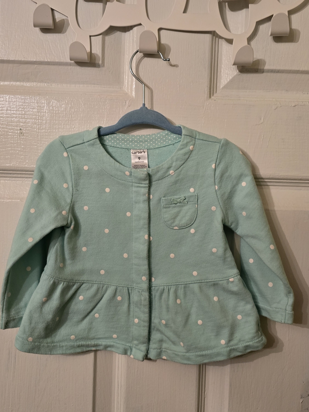 Carter's Mint Green Polka Dot Peplum Top
